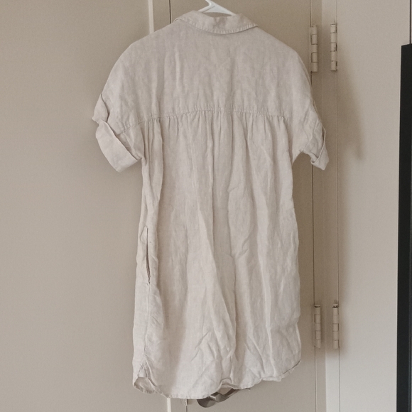 Baird Mcnutt For J. Crew Irish Linen Mini Dress With Pockets in Light Tan - Picture 3 of 3